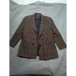 Vintage Giorgio Sant Angelo Size 14 Wool Houndstooth Blazer Business Academic